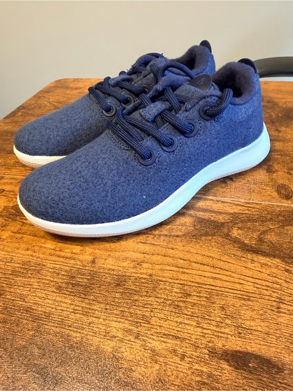Allbird Wool Runners Navy Blue Knit Lace-Up Sneakers 5W